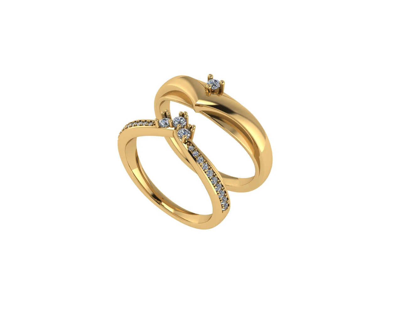 結婚指輪の 3 d レンダリング 3Dプリントモデル .c4d .max .obj .3ds .fbx .stl .blend