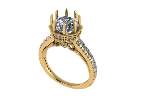 Women diamond engagement ring 3d render 3Dプリントモデル