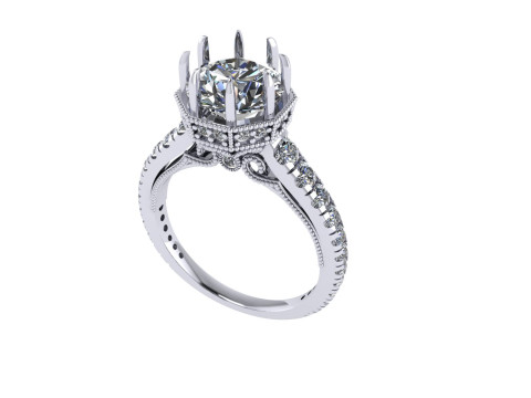 Women diamond engagement ring 3d render 3Dプリントモデル