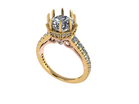 Women diamond engagement ring 3d render 3Dプリントモデル