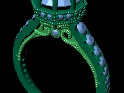 Women diamond engagement ring 3d render 3Dプリントモデル
