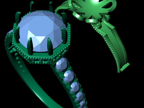 Women diamond engagement ring 3d render 3Dプリントモデル