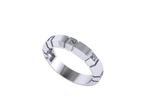 Men diamond engagement ring 3d render 3D Print Model