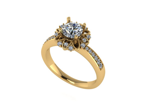 Women diamond engagement ring 3d render 3D Print Model