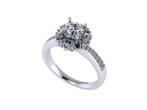 Women diamond engagement ring 3d render 3Dプリントモデル