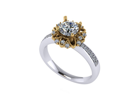 Women diamond engagement ring 3d render 3Dプリントモデル