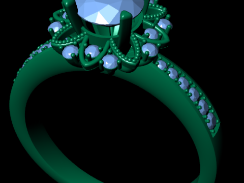 Women diamond engagement ring 3d render 3Dプリントモデル