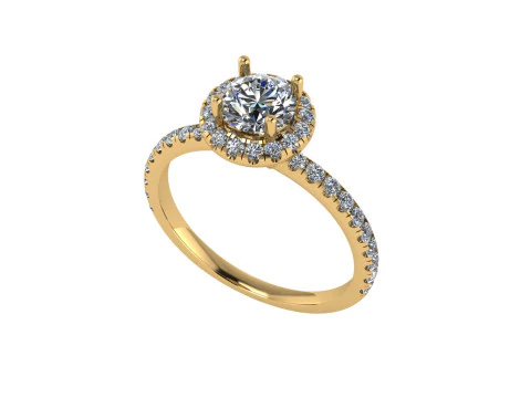 여자 다이아몬드 약혼 반지 3d 렌더링 3D 프린트 모델