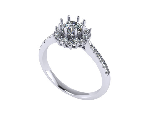 Women diamond engagement ring 3d render Modèles 3D en vedette