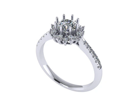 Women diamond engagement ring 3d render 3D Print Model