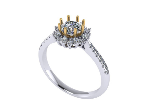 Women diamond engagement ring 3d render Modèles 3D en vedette