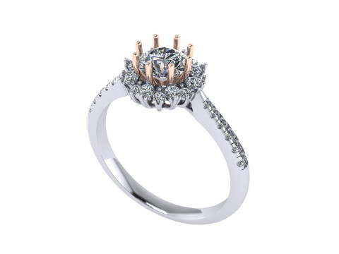 Women diamond engagement ring 3d render Modèles 3D en vedette