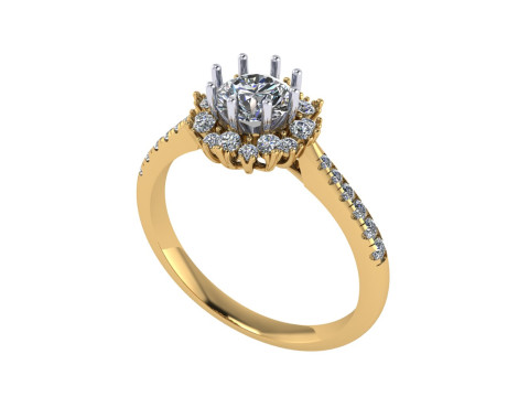 Women diamond engagement ring 3d render Modèles 3D en vedette