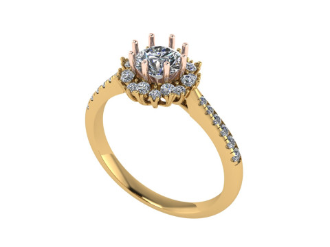 Women diamond engagement ring 3d render Modèles 3D en vedette