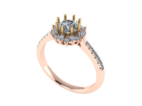 Women diamond engagement ring 3d render Modèles 3D en vedette