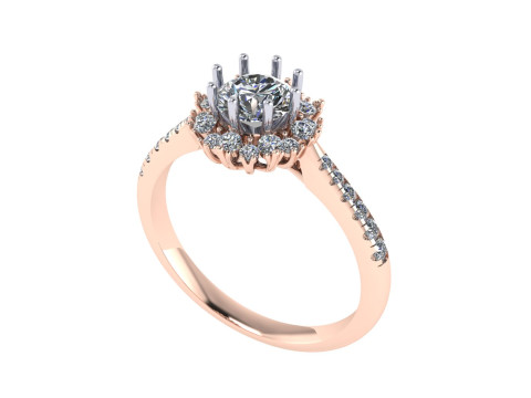 Women diamond engagement ring 3d render Modèles 3D en vedette