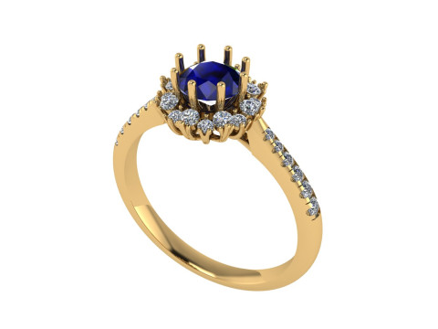 Women diamond engagement ring 3d render Modèles 3D en vedette