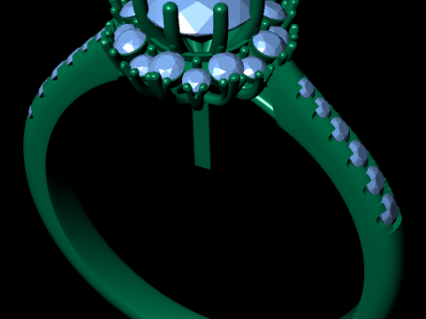 Women diamond engagement ring 3d render Modèles 3D en vedette