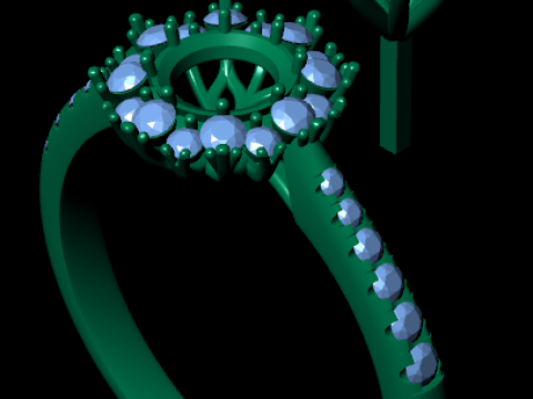Women diamond engagement ring 3d render Modèles 3D en vedette