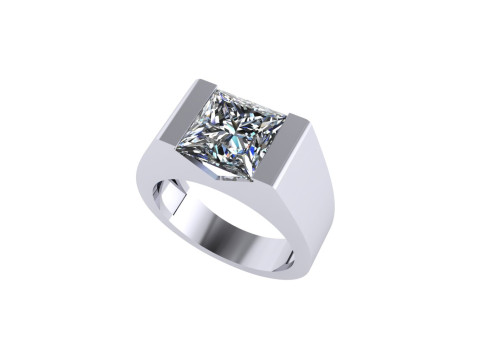 Men diamond ring 3d render 3Dプリントモデル