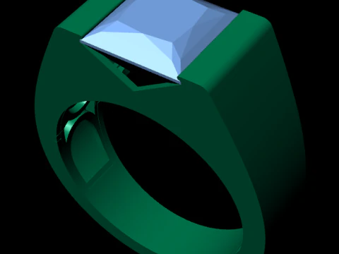 Men diamond ring 3d render 3D Print Model