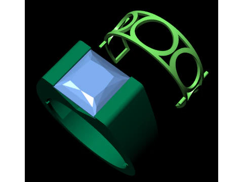 Men diamond ring 3d render 3D Print Model