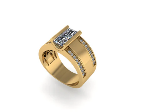 Mannen diamanten ring 3d render 3D printmodel