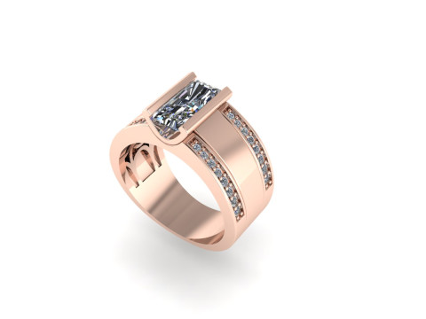 Men diamond ring 3d render 3Dプリントモデル