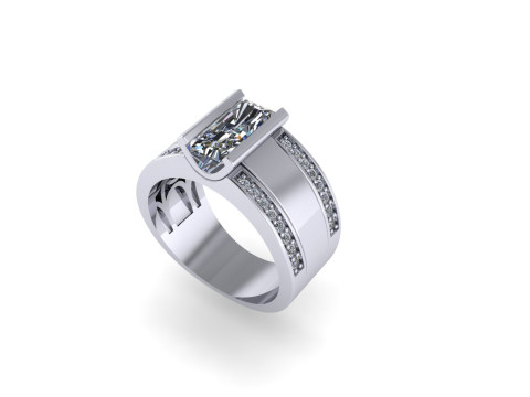 Men diamond ring 3d render 3Dプリントモデル
