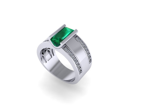Men diamond ring 3d render 3Dプリントモデル