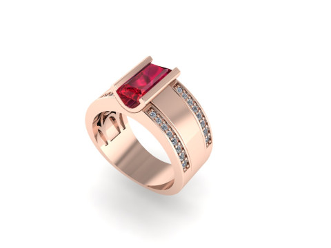 Men diamond ring 3d render 3Dプリントモデル