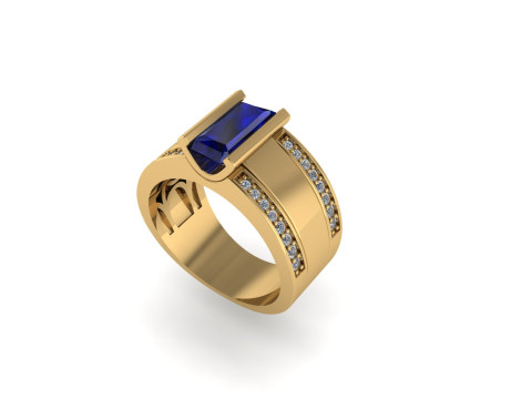 Men diamond ring 3d render 3Dプリントモデル