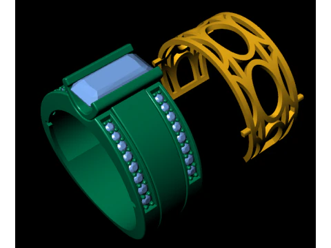 Men diamond ring 3d render 3D Print Model