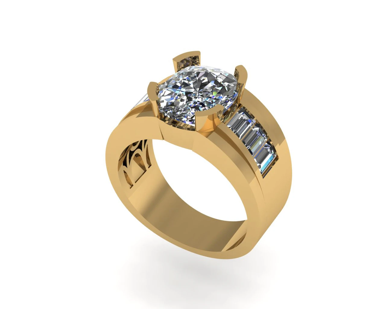 Men diamond ring 3d render 3D Print Model .c4d .max .obj .3ds .fbx .stl .blend 