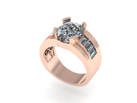 Men diamond ring 3d render 3Dプリントモデル