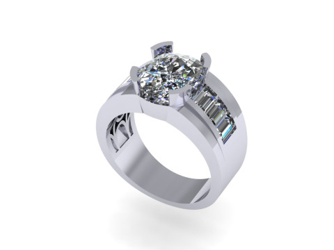 Men diamond ring 3d render 3Dプリントモデル