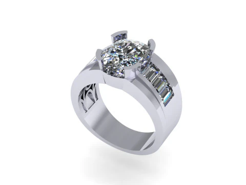 Men diamond ring 3d render 3D Print Model