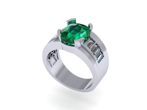 Men diamond ring 3d render 3Dプリントモデル