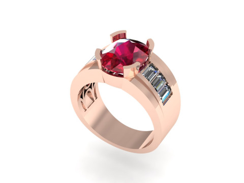 Men diamond ring 3d render 3Dプリントモデル