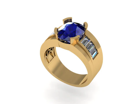 Men diamond ring 3d render 3D Print Model