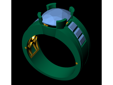 Men diamond ring 3d render 3Dプリントモデル