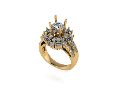 Women diamond engagement ring 3d render 3Dプリントモデル