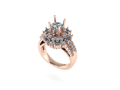 Women diamond engagement ring 3d render 3D 打印模型