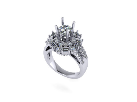 Women diamond engagement ring 3d render 3D 打印模型
