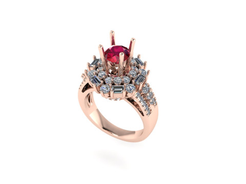Women diamond engagement ring 3d render 3D 打印模型