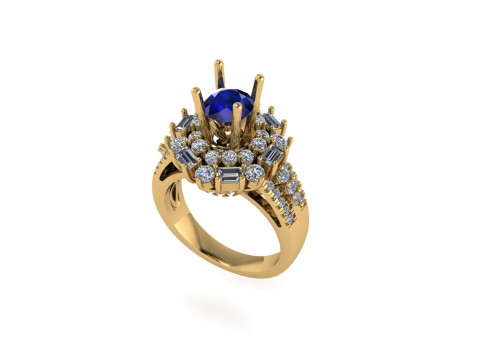 Women diamond engagement ring 3d render 3D 打印模型