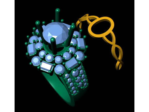 Women diamond engagement ring 3d render 3D 打印模型