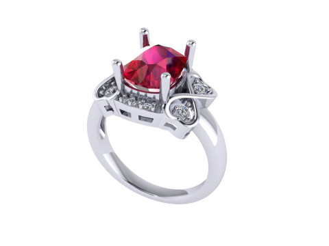 Women diamond ring 3d render Modèles 3D en vedette