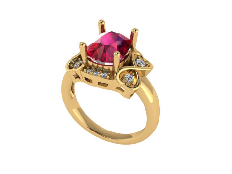 Women diamond ring 3d render Modèles 3D en vedette