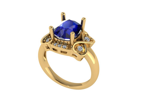 Women diamond ring 3d render Modèles 3D en vedette